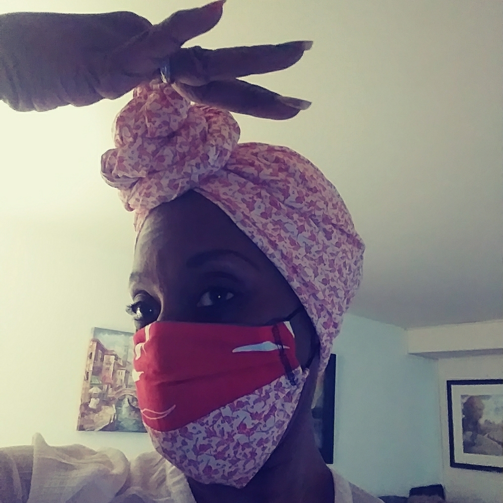 Mask & matching cotton headwrap